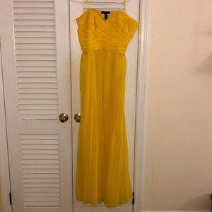 Ralph Lauren Strapless Yellow Formal Dress